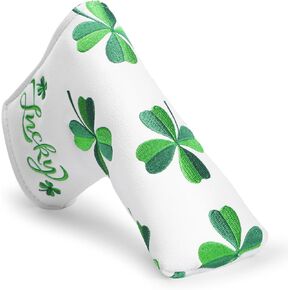 Live Lucky Golf Head Covers, Leather Driver Headcover, Fairway Wood Cover, Hybrid Head Covers – Advanced Embroidery Shamrock Golf Club Head Covers for Men White in Saudi Arabia