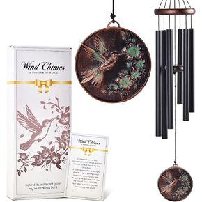 Sympathy Wind Chimes for Outside 34" Vintage Hummingbird Memorial Wind Chimes Outdoor for Garden Patio Porch Decoration Birthday Memorial Sympathy Gift for Loved One Mom Dad Grandpa Grandma Friends in Saudi Arabia