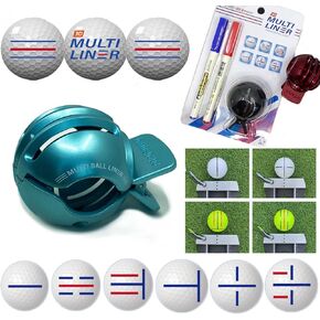 بطانة كرة الجولف الممتازة، علامة كرة الجولف، رسم خطوط مختلفة 330 درجة دون الدوران، مجموعة محاذاة كرة الجولف لوضعها، إنشاء 7-8 خطوط DIY، يتضمن قلم مونامي in Kuwait
