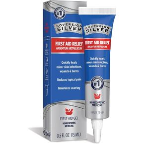جل الإسعافات الأولية من الفضة السيادية - دعم العناية بالجروح المثلية، مرهم موضعي للبشرة للحروق والجرب والندبات والجروح - 0.5 أونصة in Kuwait