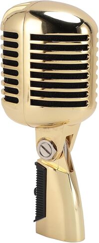 Retro Dynamic Vocal Microphone, Professional Classic Microphone with Self Tensioning Rack, Old Vintage Cardioid Mic for Live Performance Karaoke (Bluetooth not supported) in Saudi Arabia