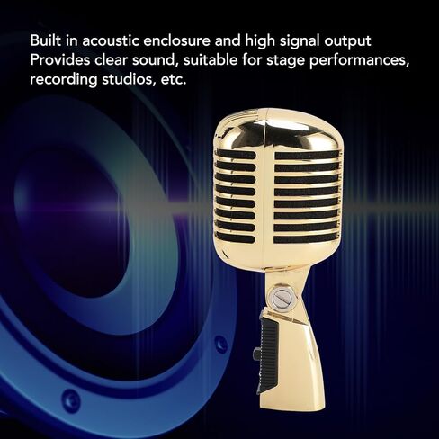 Retro Dynamic Vocal Microphone, Professional Classic Microphone with Self Tensioning Rack, Old Vintage Cardioid Mic for Live Performance Karaoke (Bluetooth not supported) in Saudi Arabia