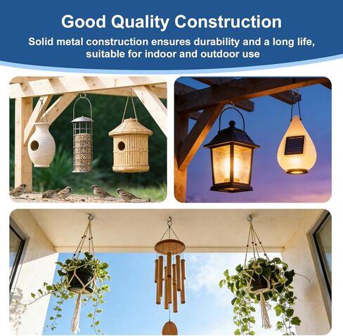 مجموعة خطافات كأس لولبية ممتازة 105 قطعة، 6 مقاسات خطافات برونزية (1/2 بوصة، 5/8 بوصة، 3/4 بوصة، 7/8 بوصة، 1 بوصة، 1-1/4 بوصة)، خطافات سقف معدنية شديدة التحمل للنباتات والأكواب وسلسلة أضواء للاستخدام الداخلي والخارجي in Kuwait