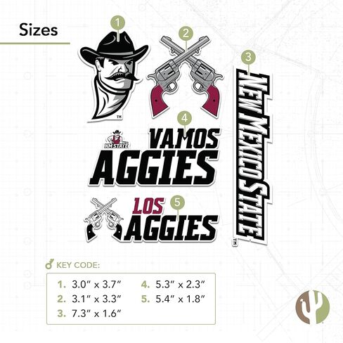 ملصق جامعة ولاية نيو مكسيكو لصبار الصحراء Aggies NMSUr شارات الفينيل زجاجة مياه للكمبيوتر المحمول ورقة قصاصات السيارة T2 (النوع 2-3) in Saudi Arabia