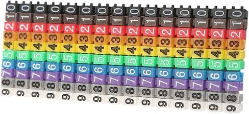 150Pcs 1.5mm² Color Numbered Cable Markers, Snap On Wire Number Tags, Plastic Clip Type Cable Labels Bright Color Coded Markers for Electrical/Network Wire Identification in Saudi Arabia