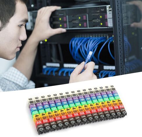 150Pcs 1.5mm² Color Numbered Cable Markers, Snap On Wire Number Tags, Plastic Clip Type Cable Labels Bright Color Coded Markers for Electrical/Network Wire Identification in Saudi Arabia
