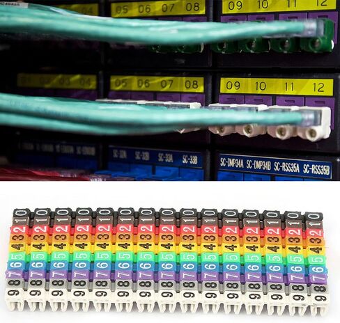150Pcs 1.5mm² Color Numbered Cable Markers, Snap On Wire Number Tags, Plastic Clip Type Cable Labels Bright Color Coded Markers for Electrical/Network Wire Identification in Saudi Arabia