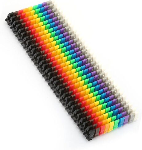 150Pcs 1.5mm² Color Numbered Cable Markers, Snap On Wire Number Tags, Plastic Clip Type Cable Labels Bright Color Coded Markers for Electrical/Network Wire Identification in Saudi Arabia