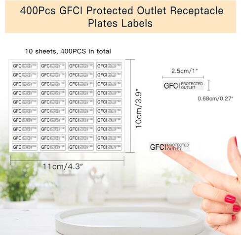 400 قطعة من ملصقات GFCI للوحة المنافذ، ملصقات ملصقات المنافذ المحمية GFCI للأوعية، ملصقات لاصقة شفافة بدون معدات على الأرض، ملصق مخرج غير مؤرض (0.27 بوصة × 1 بوصة) in Kuwait