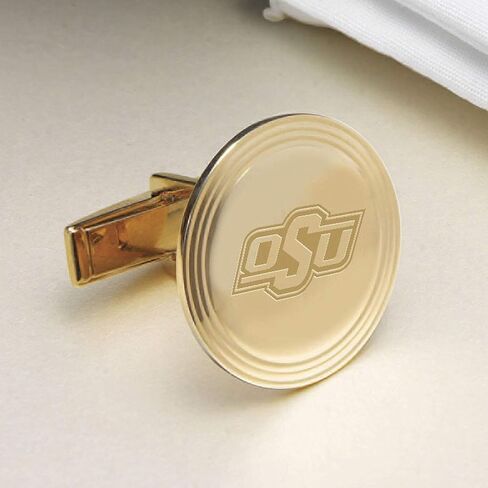 أزرار أكمام جامعة ولاية أوكلاهوما من الذهب عيار 18 قيراط in Kuwait