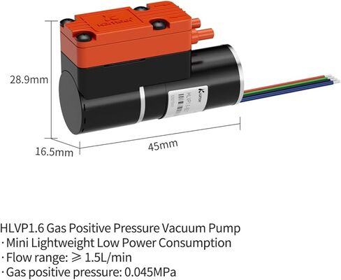 1.5 لتر/دقيقة HLVP1.6 مضخة فراغية بحاجز 3.7 فولت تيار مستمر مضخة هواء بمحرك بدون فرشاة، التحكم في سرعة PWM in Kuwait