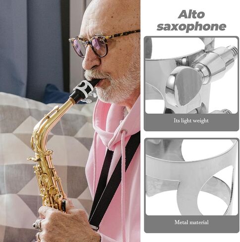 Kisangel Alto Saxophone Ligature Clip Durable Saxophone Flute Cable Ring with Smooth Edges for Reed Stabilization and Easy Installation 1.18X1.10X1.10In Sax Accessory in Saudi Arabia