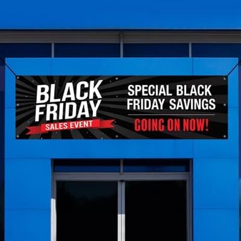 Black Sales Event Banner Large Format 3x10 Ft Indoor Outdoor Vinyl with Grommets Car Dealership Retail Store Promotional Display Sign in Saudi Arabia