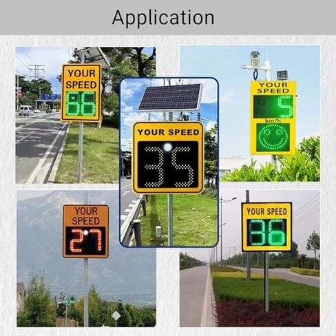 Solar Powered Radar Speed Limit Sign 24"x24" - Flashing Speed Display, IP65 Waterproof Traffic Indicator for Enhanced Road Safety in Saudi Arabia