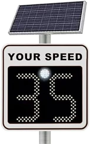 Solar Powered Radar Speed Limit Sign 24"x24" - Flashing Speed Display, IP65 Waterproof Traffic Indicator for Enhanced Road Safety in Saudi Arabia