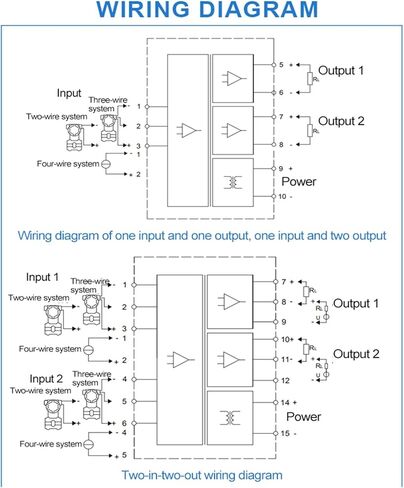 1pcs Signal Isolator Transmitter 4-20mA Input Signal 24VDC(1-5V_18-32V_in 0-20MA) in Saudi Arabia