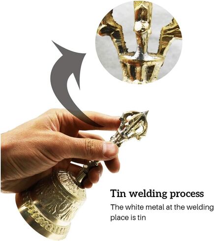 Handmade Bell, Handcrafted Hand Bell, Handcrafted Bell, Tibetan Buddhist, Brass Material, Meditation Alarm Prayer (As Shown) in Kuwait