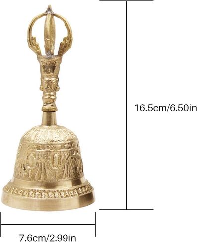 Handmade Bell, Handcrafted Hand Bell, Handcrafted Bell, Tibetan Buddhist, Brass Material, Meditation Alarm Prayer (As Shown) in Kuwait