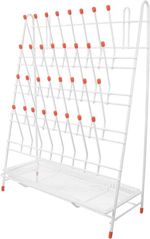 GARVALON Laboratory Tube Drying Rack with 32 Slots, Wire Glassware Beaker Draining Rack for Lab Use, Standing Test Tube Holder for Efficient Water Drainage and Bottle Drying in Kuwait