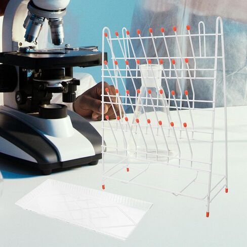 GARVALON Laboratory Tube Drying Rack with 32 Slots, Wire Glassware Beaker Draining Rack for Lab Use, Standing Test Tube Holder for Efficient Water Drainage and Bottle Drying in Kuwait