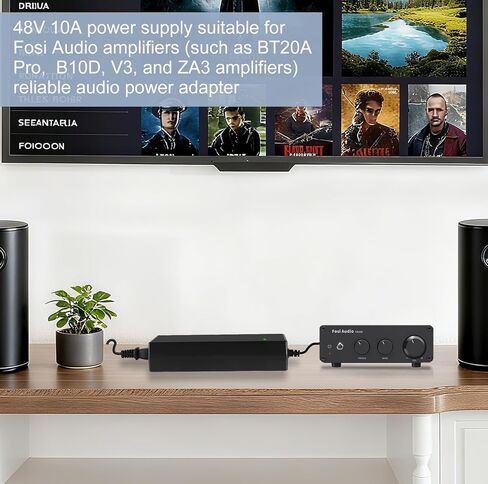 مصدر طاقة 48 فولت 10 أمبير، AIYIMA DC48V 10A متوافق مع مكبرات الصوت المنزلية ZA3، V3، V3 Mono، TB10D، BT20A Pro يتميز بمضخم صوت ستيريو من الفئة D TPA3255 in Kuwait