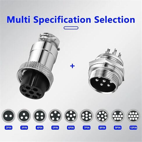 5Pcs GX16 Plugs Socket Butt 2/3/4/5/6/7/8/9/10 Pin Male Female M16 Docking Connector(6Pin Docking Male) in Saudi Arabia
