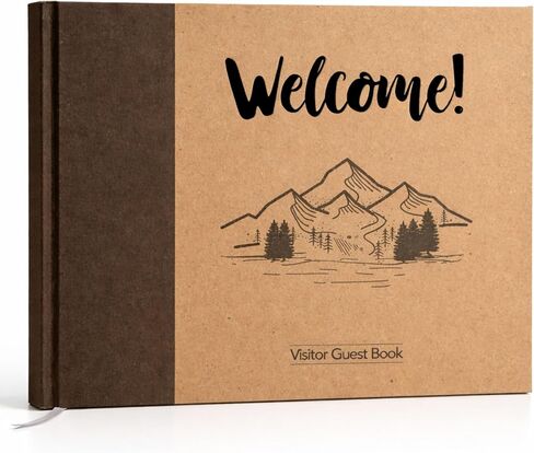 Paper 'n Such Cabin Guest Book for Vacation Homes and Short Term Rentals -Kraft Hardcover - Airbnb Essentials for Hosts- Visitor Sign in Journal Guesthouse Welcome Log in Kuwait