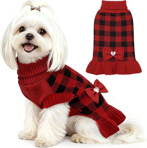 Yudodo صغير الكلب سترة ثوب جرو سفن سفن المتماسكة مع bowtie pet pet turtleneck الوردي منقو in Kuwait