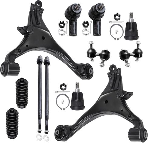 Detroit Axle - Front End 12pc Suspension Kit for 4WD 2009-2014 Ford F-150 [Exc. Raptor] 2 Upper Control Arms Ball Joints 2 Sway Bar Links 4 Inner Outer Tie Rods 2 Boots Replacement 2 Lower Ball Joints in Kuwait