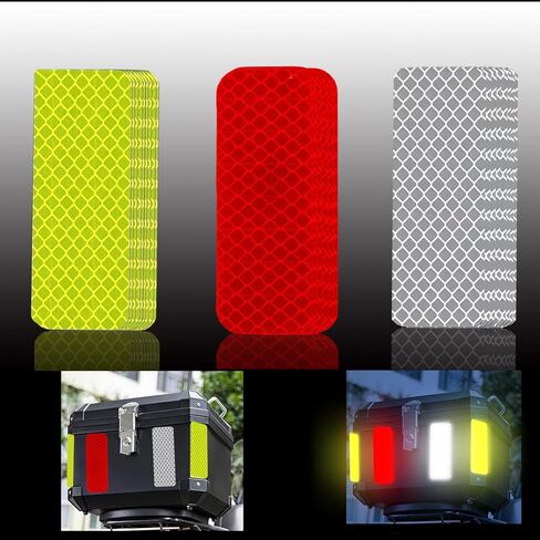 ملصقات عاكسة - 90 قطعة من شريط عاكس للضوء عالي الوضوح وشريط مقاوم للماء وشريط تحذير للسلامة للسيارات والدراجات النارية وصناديق البريد وخوذة المقطورة والمزيد، 1.18 × 3.15 بوصة in Kuwait