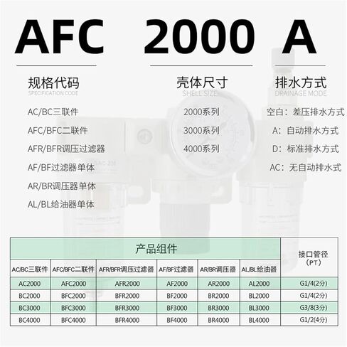 AR2000 AFR2000 AFC2000 AW2000 Pump Regulating Valve Oil-water Separator Filter Source Processor 1Pcs(1) in Saudi Arabia