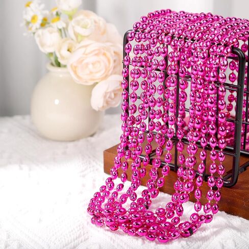 48 Pack Mardi Gras Beads Necklaces, 30 Inch Macaron Plastic Beads for Party Favors, Festival Decorations, Parade Throws, Christmas, St. Patrick's Day Celebrations (Oval) in Saudi Arabia