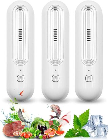 Fridge Deodorizer Odor Eliminator – Powerful Odor Eliminator & Freshness Preserver For Refrigerator, Compact & Rechargeable, No Filters Needed, Extends Food Freshness & Reduces Waste (3) in Kuwait