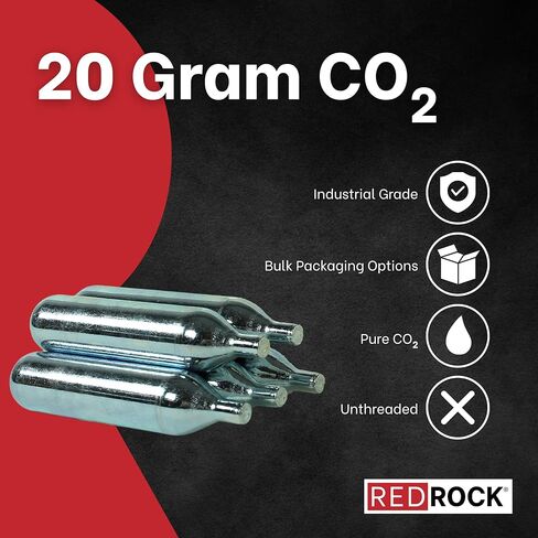 RedRock 20 Gram Unthreaded CO₂ Cartridges, Industrial Grade – For HVAC Drain Gun Maintenance, Bike Tire Inflators, and Multi-Purpose Use (Pack of 10) in Saudi Arabia