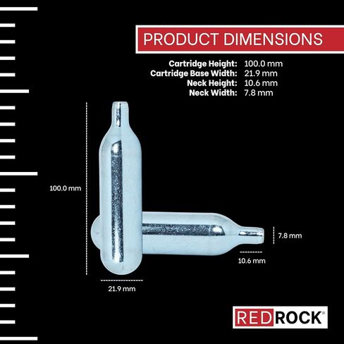 RedRock 20 Gram Unthreaded CO₂ Cartridges, Industrial Grade – For HVAC Drain Gun Maintenance, Bike Tire Inflators, and Multi-Purpose Use (Pack of 10) in Saudi Arabia