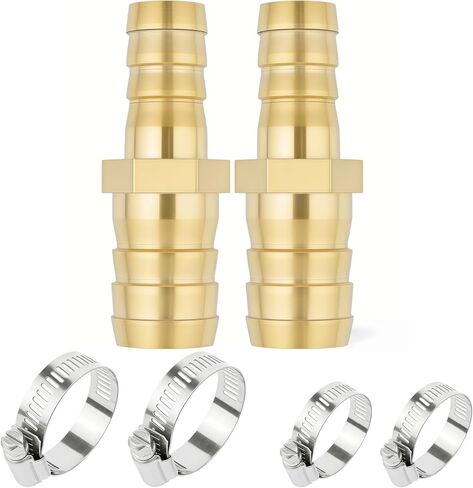 2 قطعة خرطوم نحاسي تركيب المخفض الاتحاد 1-1/4 "شائك x 3/4" شائك مع 4 قطعة مشابك خرطوم in Kuwait