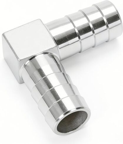 304 الفولاذ المقاوم للصدأ 5/8 "× 5/8" خرطوم شائك بارب الكوع 90 درجة L الزاوية اليمنى المناسبة مع 4 مشابك خرطوم، حزمة من 2 in Kuwait