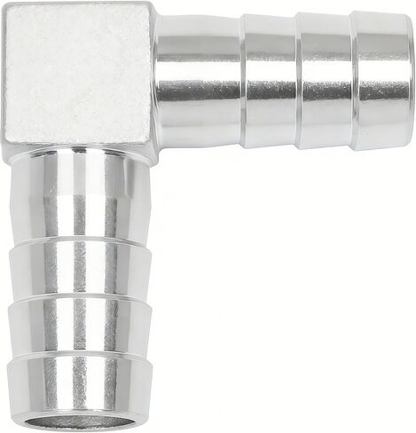 304 الفولاذ المقاوم للصدأ 5/8 "× 5/8" خرطوم شائك بارب الكوع 90 درجة L الزاوية اليمنى المناسبة مع 4 مشابك خرطوم، حزمة من 2 in Kuwait