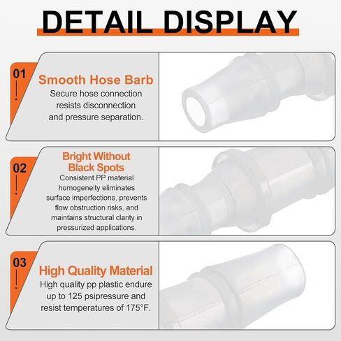4 Pack Plastic Hose Barb to Adapter, 1/8" Barb x 1/4" for Home Gardening, Water Treatment, Hose Quick Connect Fittings in Saudi Arabia