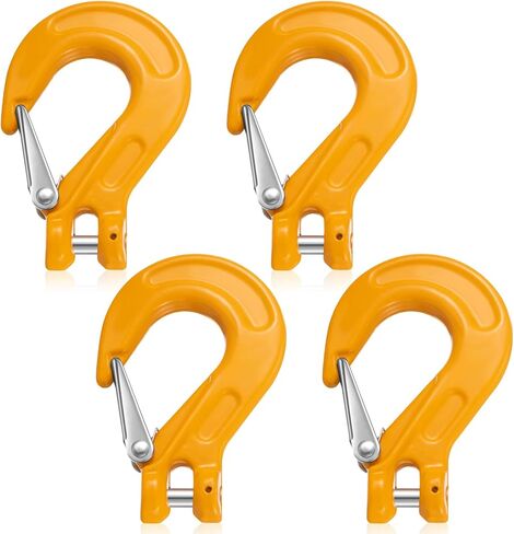 4 قطع خطاف انزلاقي Clevis مقاس 3/8 بوصة مع مزلاج أمان G80 قطرة من سبائك الصلب شديدة التحمل، حد تحميل 4400 رطل لمركبة سحب المقطورة in Kuwait