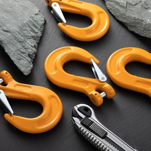 4 قطع خطاف انزلاقي Clevis مقاس 3/8 بوصة مع مزلاج أمان G80 قطرة من سبائك الصلب شديدة التحمل، حد تحميل 4400 رطل لمركبة سحب المقطورة in Kuwait