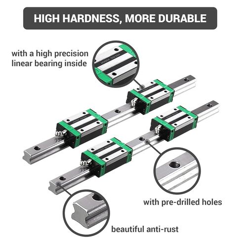 HGR20 HGR15 2PCS Square Guide Linear Rail + 4PCS HGH15CA / HGH20CA /HGW20CC Carriage(2Rail 4HGH20CA,2000mm) in Saudi Arabia