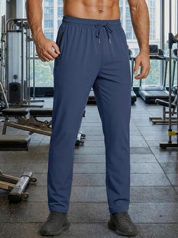 Men's Athletic Pants Lightweight Quick Dry Joggers with Pockets for Running Gym Workout in Saudi Arabia