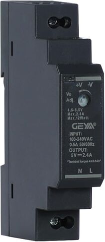 مزود طاقة سكك حديدية 1SU DIN فائق النحافة، 5 فولت 2.4 أمبير 12 وات GPHDR-15-5 للأتمتة الصناعية ومحطات الاتصالات الأساسية ومراكز البيانات والمعدات الطبية in Kuwait