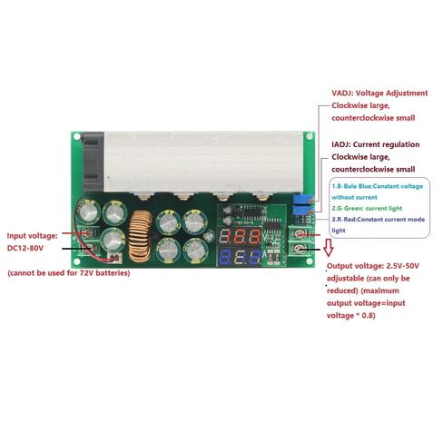 DC-DC High Power 600W Adjustable Step-Down Power Supply Module 12-80V to 2.5V-50V Buck Converter 20A Output Voltage LED Display in Saudi Arabia