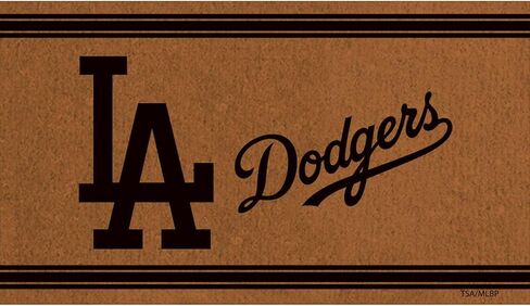 Team Sports America Recyclable PVC Vinyl Indoor/Outdoor Weather-Resistant Los Angeles Dodgers Door Turf Mat 28 x .5 x 16 Inches in Saudi Arabia