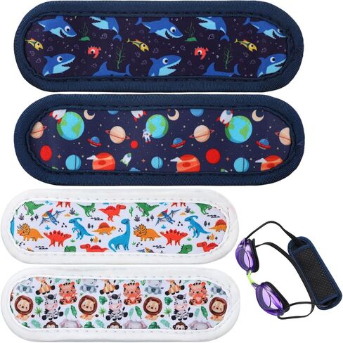 Hoteam 4 Pieces Swim Goggle Strap for Kids Summer Swimming Goggles Strap Neoprene Fabric Goggles Cover Wrap for Kids in Saudi Arabia