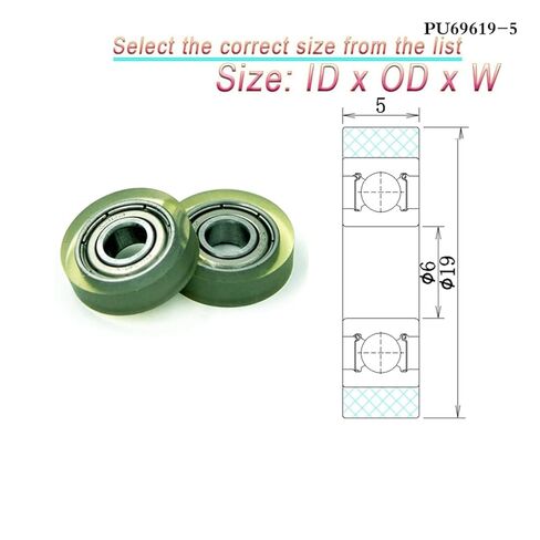 PU Coated Roller 1pcs Polyurethane Small Pulley Wheel Diameter PU Coated Roller with 605 Bearing Plastic Bearing(PU62522-5 5x22x5mm) in Saudi Arabia