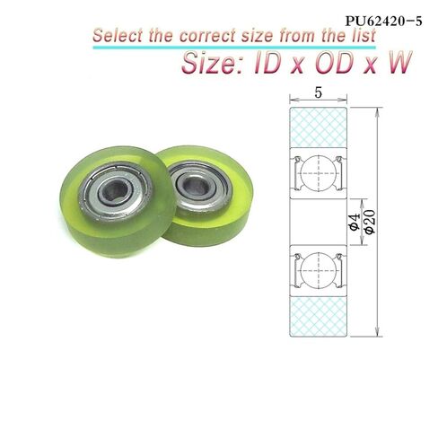 PU Coated Roller 1pcs Polyurethane Small Pulley Wheel Diameter PU Coated Roller with 605 Bearing Plastic Bearing(PU62522-5 5x22x5mm) in Saudi Arabia