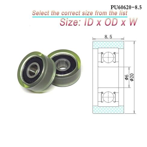 PU Coated Roller 1pcs Polyurethane Small Pulley Wheel Diameter PU Coated Roller with 605 Bearing Plastic Bearing(PU62522-5 5x22x5mm) in Saudi Arabia